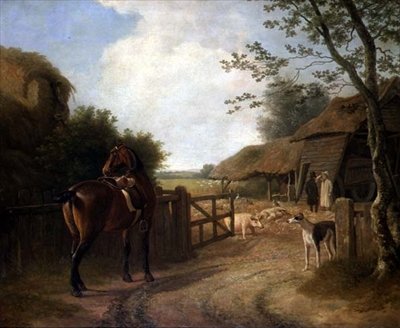 エドモントンの農場で愛馬と過ごすダニエル・ビール氏 作： Jacques Laurent Agasse