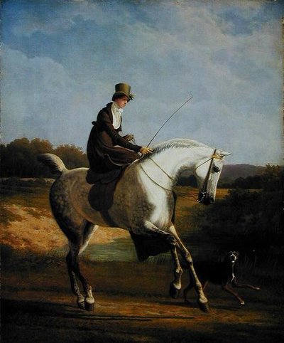 Miss Casenove On a Grey Hunter（油彩・キャンバス 作： Jacques Laurent Agasse
