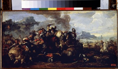 フランス騎兵とスペイン騎兵の戦闘 作： Jacques Courtois