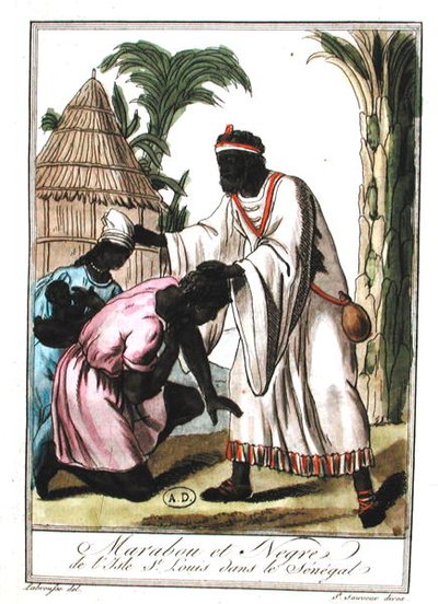 セネガル、サン・ルイのマラブト（カラーリトグラフ） 作： Jacques (after) Grasset de Saint Sauveur