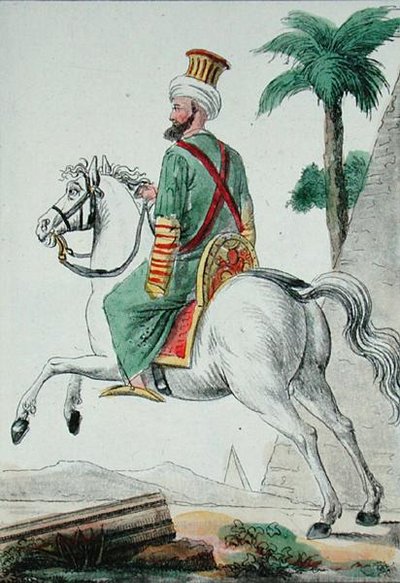 1801年、エジプト・カイロのマムルーク（画家「Voyage Pittoresque dans les Quatres Parties du Monde」より 作： Jacques (after) Grasset de Saint Sauveur