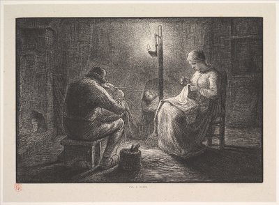 1830年から1875年にかけてのシリーズ「Four Times of the Day」からの夜。 作： Jacques Adrien Lavieille