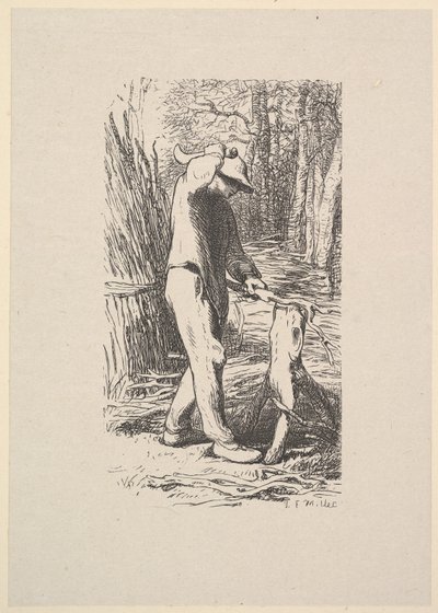 ファゴットを作る木こり、1853年。 作： Jacques Adrien Lavieille