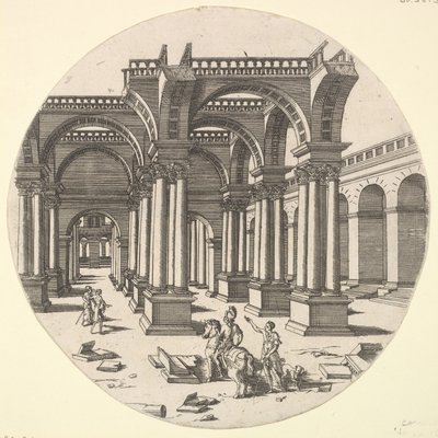 透視図、イシス神殿、1551 年。 作： Jacques Androuet Du Cerceau