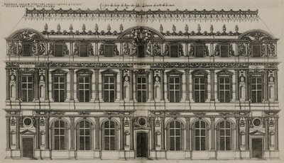 1576年に公開されたピエールレスコットのファサード 作： Jacques Androuet Ducerceau