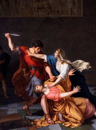 母の腕の中で死ぬゲタ、兄カラカラの命令で殺害される 作： Jacques Augustin Catherine Pajou