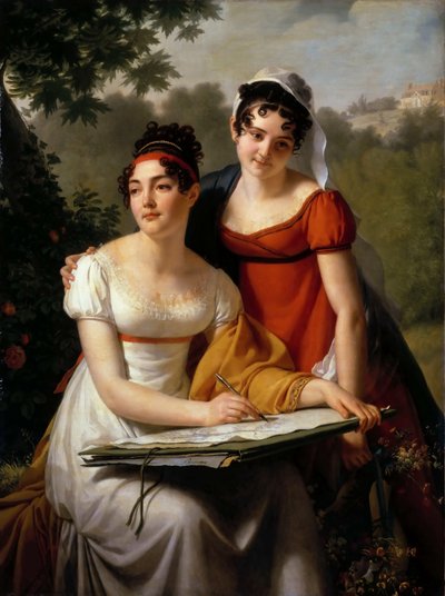 Mesdemoiselles Duval の肖像画、19 世紀の第 1 四半期。 作： Jacques Augustin Catherine Pajou
