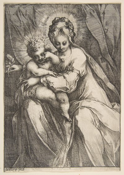 ローズとマドンナ、1595-1616。 作： Jacques Bellange