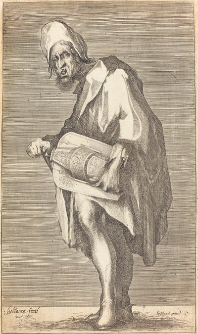 盲目のハーディ・ガーディ選手 作： Jacques Bellange