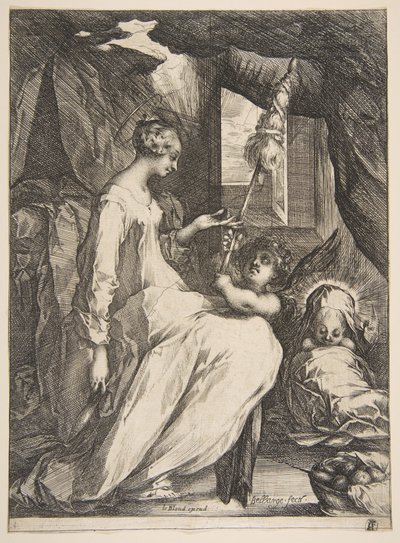 天使のあるヴァージンとチャイルド、1612-16。 作： Jacques Bellange