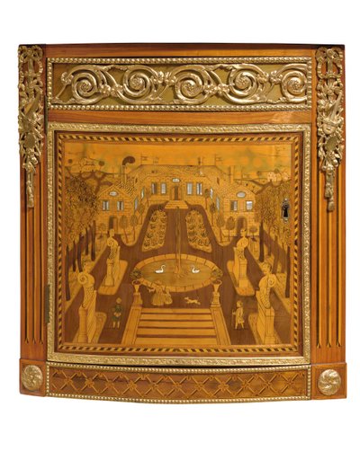 ルイ16世の箪笥の詳細、c.1770-75 作： Jacques Birckle