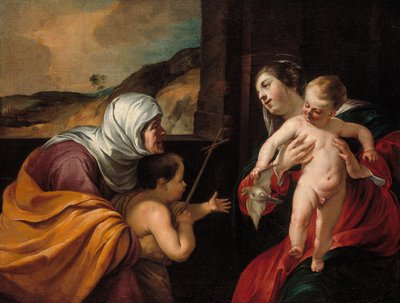聖母子と聖エリザベス、幼子と洗礼者ヨハネ 作： Jacques Blanchard