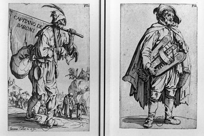 乞食とハーディガーディプレーヤー 作： Jacques Callot