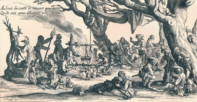 「中央ヨーロッパの最初のジプシーの野営地」、c1604、1907 作： Jacques Callot