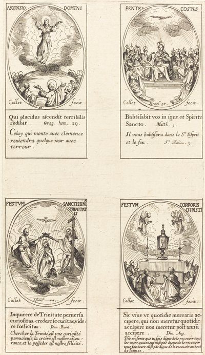 アセンション、ペンタコスト、トリニティ、コーパスクリスティ。 作： Jacques Callot