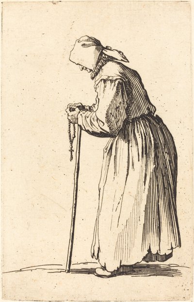 ロザリオを持った物乞いの女 作： Jacques Callot