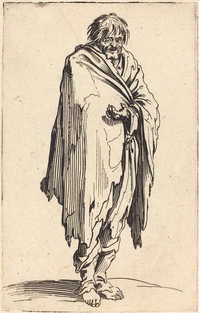裸の頭と足の乞食、1622年頃 作： Jacques Callot