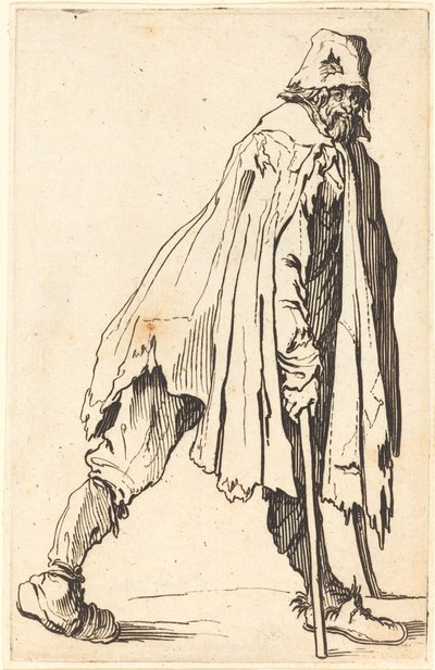 松葉杖と帽子をかぶった乞食 作： Jacques Callot