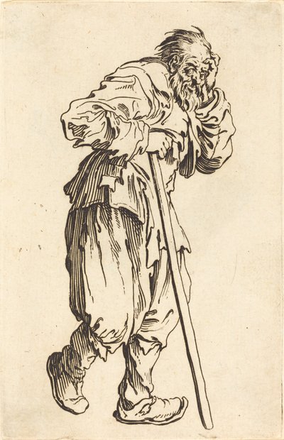 棒を持った物乞い、c。 1622年。 作： Jacques Callot