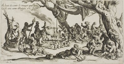 ジプシーのキャンプ場：祝宴の準備 作： Jacques Callot