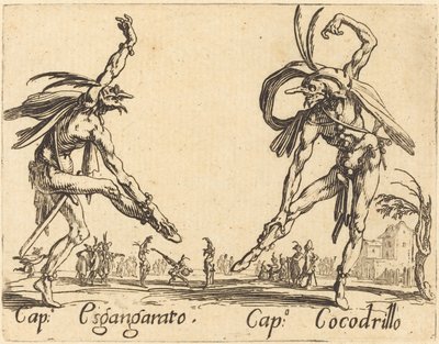 なし エスガンガラトとキャップ。 クロコダイル 作： Jacques Callot