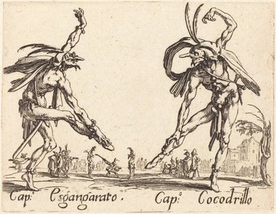 チャプ。 スガンガラトとキャップ。 ワニ、c。 1622年。 作： Jacques Callot