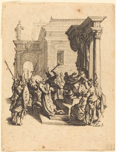 ピラトによって死刑を宣告されるキリスト 作： Jacques Callot