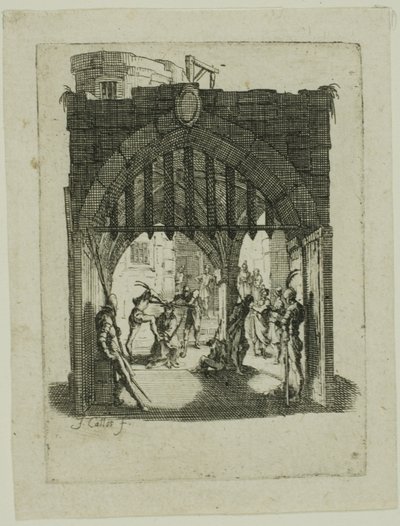 小さな受難より いばらの冠をかぶったキリスト 作： Jacques Callot