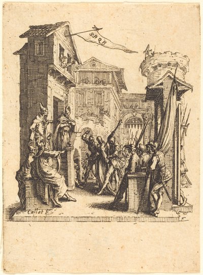 カヤパの前のキリスト 作： Jacques Callot