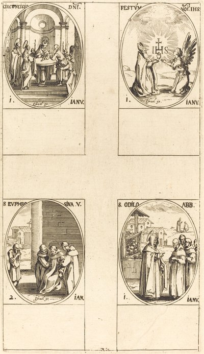 割礼; キリストの名の祭典; 聖オディロ; 聖エウフロシナ 作： Jacques Callot