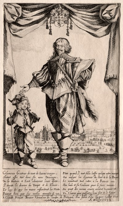 クロード・デルエットと彼の息子、1632年。 作： Jacques Callot