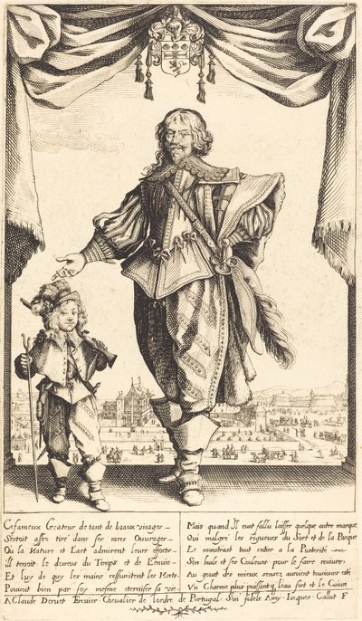 クロード・ドゥリュエと息子のジャン、1632年。 作： Jacques Callot