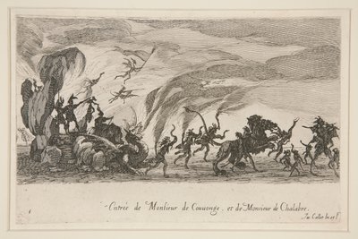 喧嘩？ Barri?re、ムッシュ・ド・クーボンジュとムッシュ・ド・シャラブルの入り口 作： Jacques Callot
