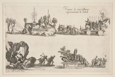 喧嘩？ 障壁、太陽を表す殿下 (チャールズ 4 世) の入場 作： Jacques Callot