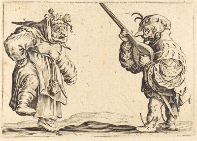 リュートを持つダンサー、c。 1622年。 作： Jacques Callot