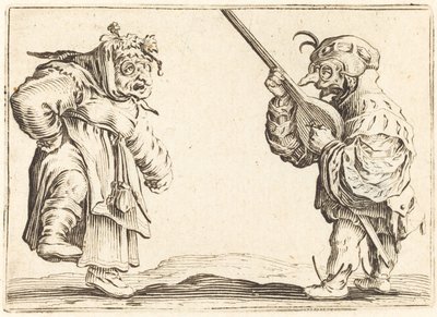 リュートを持つダンサー、c。 1622年。 作： Jacques Callot