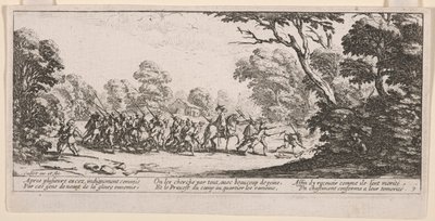 Descoberta dos Malfeitores, ilustração de As Grandes Misérias da Guerra 作： Jacques Callot