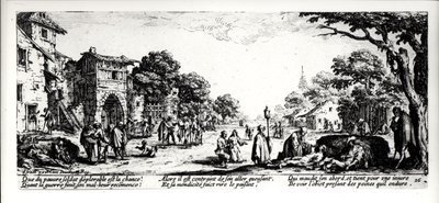 イスラエルのアンリエット（c.1590-1661）1633によって刻まれた、道端の死、「戦争の不幸と不幸」のプレート16 作： Jacques Callot