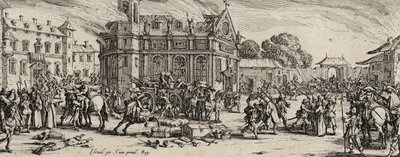 修道院の破壊、1633年（敷設紙にエッチング） 作： Jacques Callot