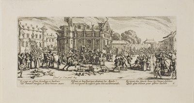 修道院の破壊、『戦争の悲惨さ』のプレート 6 作： Jacques Callot