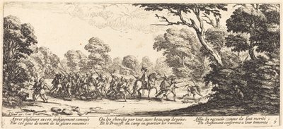 犯罪者兵士の発見、1633年頃。 作： Jacques Callot