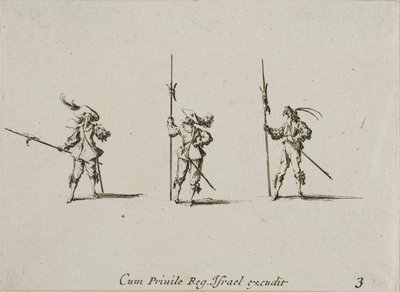 ハルバードを使ったドリル（『軍事演習』より第3版 作： Jacques Callot
