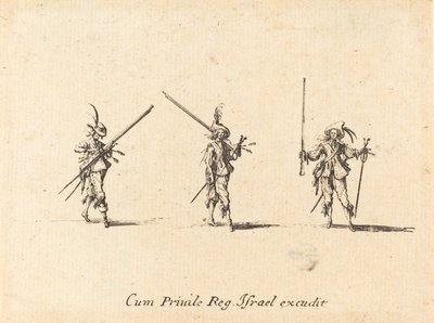 マスケット銃、16341635 でドリルします。 作： Jacques Callot