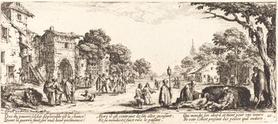 道端で瀕死の兵士 作： Jacques Callot