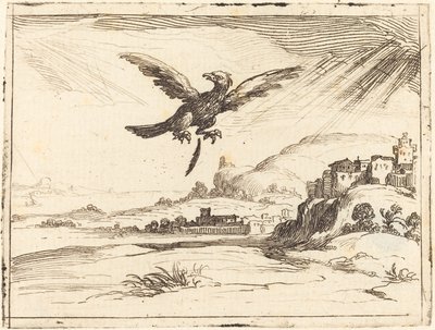 古い羽を失うワシ、1628年。 作： Jacques Callot