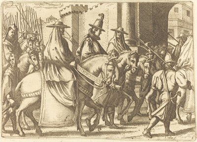 1612年、フェラーラの街に入る。 作： Jacques Callot
