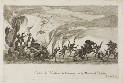 The Combat at the Barrier からの M. de Couvonage と M. de Chalabre の登場 作： Jacques Callot