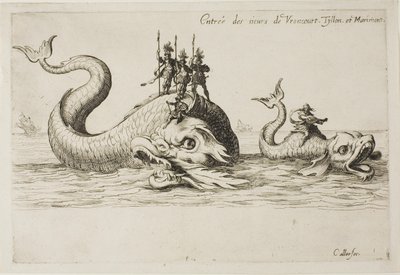 Mmのエントリ。 ド・ヴロンクール、タイロン、マリモント (『結界での戦闘』より) 作： Jacques Callot