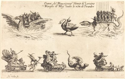 1627年、アンリ・ド・ロレーヌ侯爵、モワ侯爵がピランドルの名で入城。 作： Jacques Callot
