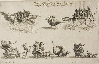 The Combat at the Barrier から、アンリ・ド・ロレーヌ侯爵、マルキ・ド・モワ、ピランドルの名前で登場 作： Jacques Callot